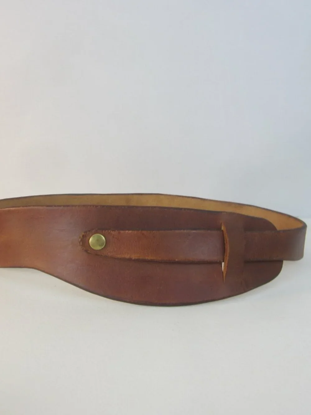 RARE 60s Vintage J.B. Starker Provincetown Handmade Brown Leather Belt XS 24-25